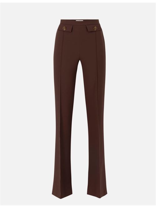 DOUBLE CREPE TROUSERS ELISABETTA FRANCHI | PA12156E2EA3 Coffee